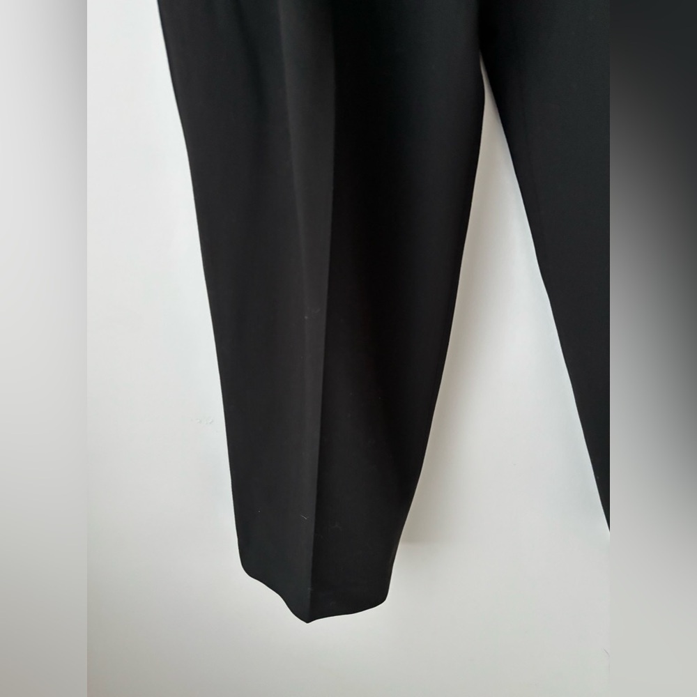 DOVLE Black Pleated Trousers High Rise Cropped Wide Leg Minimalist S - Picture 4 of 9